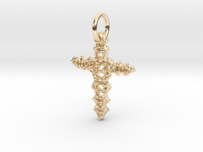benday cross in 14k Gold Plated Brass