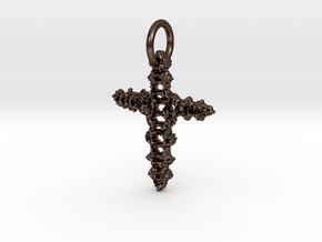 benday cross in Polished Bronze Steel