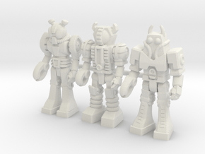 Waruders at Attention, 3 35mm Minis in White Natural Versatile Plastic
