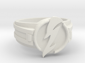 V3 Wavy Flash Ring Size 14 23.01mm in White Natural Versatile Plastic