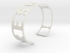 RESIST Emboss Text Cuff-L-thick in White Natural Versatile Plastic