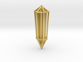 Phi Vogel Crystal - Inner Geometry - 6 sided in Polished Brass