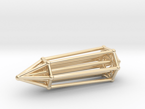 Phi Vogel Crystal - Inner Geometry - 6 sided in 14k Gold Plated Brass