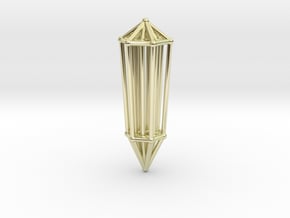 Phi Vogel Crystal - Inner Geometry - 6 sided in 14k Gold Plated Brass