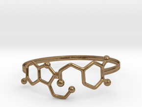 Serotonin Dopamine Bracelet  65mm in Natural Brass
