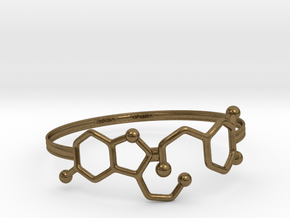 Serotonin Dopamine Bracelet Embossed 70mm in Natural Bronze