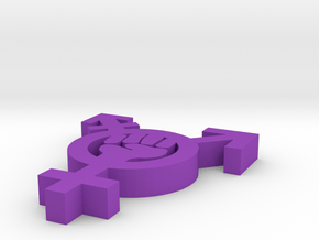 Feminism Symbol With Fist in Purple Processed Versatile Plastic