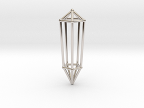 Phi Vogel Crystal - 5 Sided in Rhodium Plated Brass