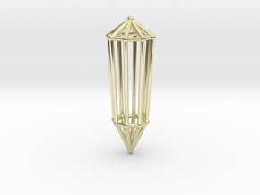 Phi Vogel Crystal - 8 sided in 14k Gold Plated Brass