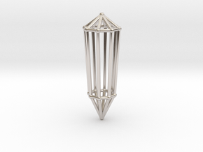 Phi Vogel Crystal - 8 sided in Rhodium Plated Brass