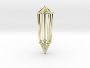 Phi Vogel Crystal - 7 sided in 14K Yellow Gold