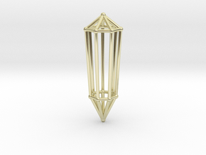 Phi Vogel Crystal - 7 sided in 14k Gold Plated Brass