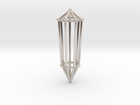 Phi Vogel Crystal - 7 sided in Rhodium Plated Brass