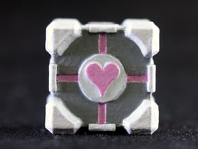 Companion Cube in Tan Fine Detail Plastic