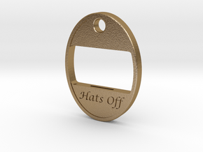 Hats Off Bottle Opener in Polished Gold Steel: Small