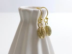 Willow Pollen Earrings - Nature Jewelry in Natural Brass