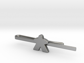 Meeple Tie Clip in Natural Silver: Medium