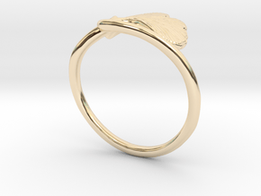 Ginkgo Leaf ring in 14k Gold Plated Brass: 6 / 51.5