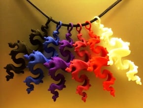 Dragon Pendant 6cm - plastic in White Natural Versatile Plastic