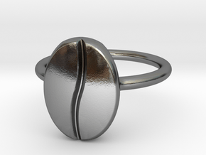 Coffee Bean Ring in Polished Silver