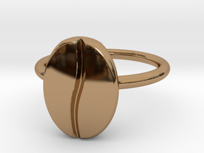 Coffee Bean Ring in Polished Brass