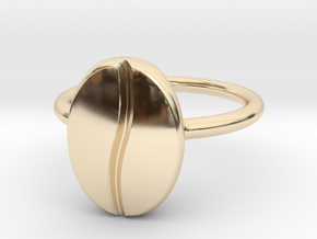 Coffee Bean Ring in 14k Gold Plated Brass