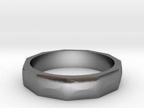 Facet Ring Sizes 6-12 in Polished Silver: 6 / 51.5
