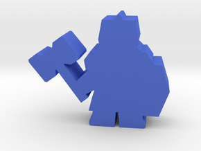 Game Piece, Dwarf with hammer in Blue Processed Versatile Plastic