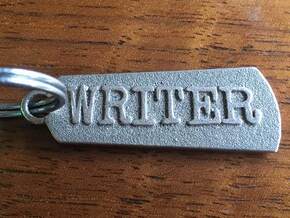 Mighty Writer (2-sided pendant) in Polished Bronzed Silver Steel