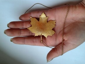 Maple Leaf in Polished Gold Steel