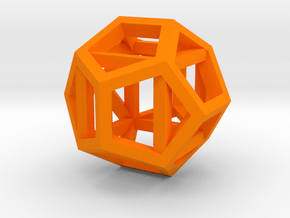 dodecahexahedron in Orange Processed Versatile Plastic