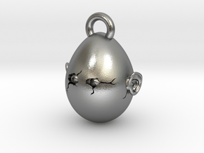 Egghead Pendant in Natural Silver