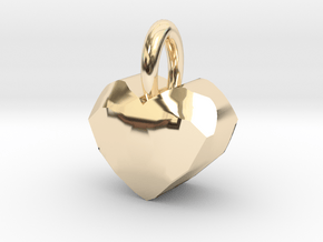Heart Pendant With Facets in 14K Yellow Gold