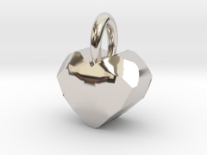 Heart Pendant With Facets in Platinum