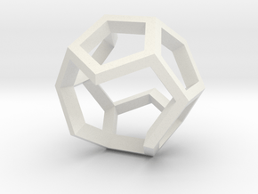 Dodecahedron Sculpture Ring B Gmtrx  in White Natural Versatile Plastic