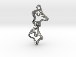 Mind generated pendant - my idea against racism in Natural Silver (Interlocking Parts)