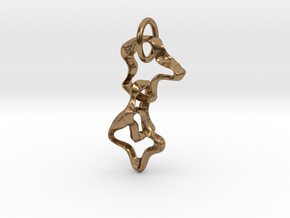 Mind generated pendant - my idea against racism in Natural Brass (Interlocking Parts)