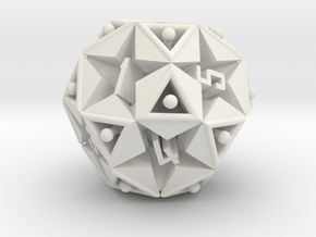 DICE Icosidodecahedron STAR in White Natural Versatile Plastic
