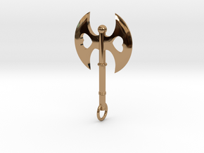 Queen of Hearts Axe Pendant in Polished Brass