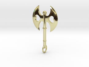 Queen of Hearts Axe Pendant in 18k Gold Plated Brass