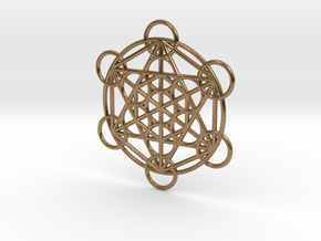 Metatron Grid Pendant in Natural Brass: Small