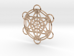 Metatron Grid Pendant in 14k Rose Gold Plated Brass: Small