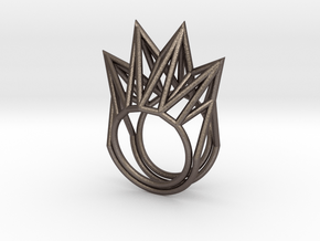 Rhombus Ring (Medium) in Polished Bronzed Silver Steel: 4.5 / 47.75