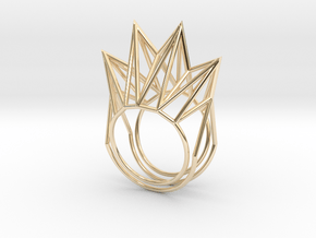 Rhombus Ring (Medium) in 14k Gold Plated Brass: 11 / 64