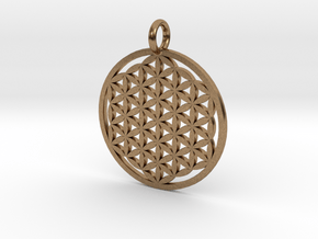 Flower Of Life Pendant in Natural Brass