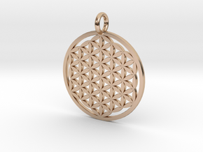Flower Of Life Pendant in 14k Rose Gold Plated Brass