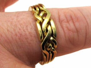 Holistic Ring interlocking metal in Polished Brass (Interlocking Parts)