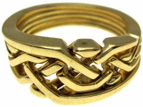 Weave Five in interlocking metal in Polished Brass (Interlocking Parts)