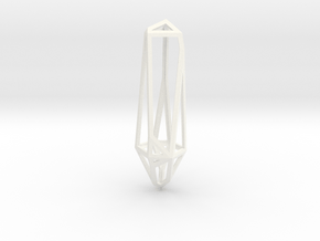 Hypercrystal Pendant in White Processed Versatile Plastic: Large