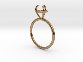 Thin ring with socket in Polished Brass: 5.5 / 50.25